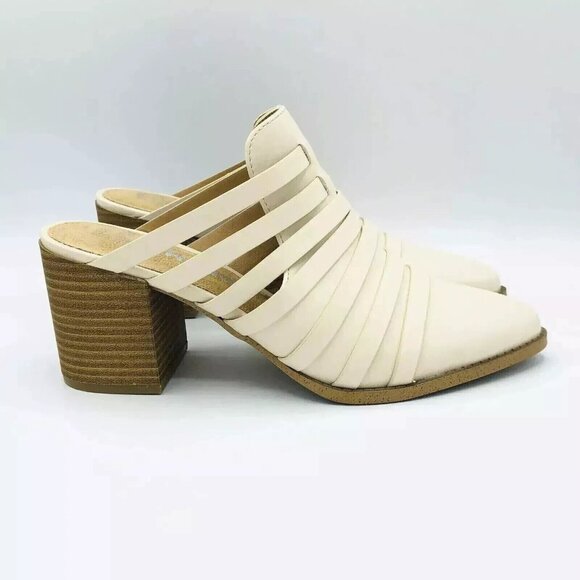 Sonoma Women's Shoes Size 6.5 M Slip On Pointy Toe Chunky Heel Strappy Mules - Picture 1 of 10